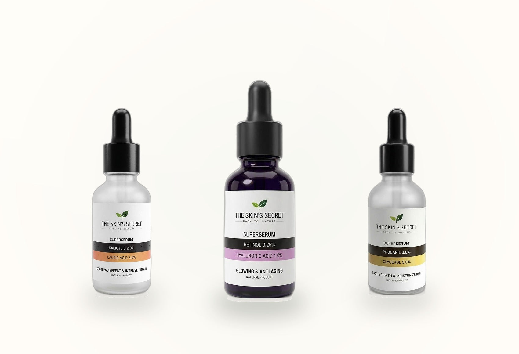 The Complete Care Bundle — all three The Skin's Secret serums together